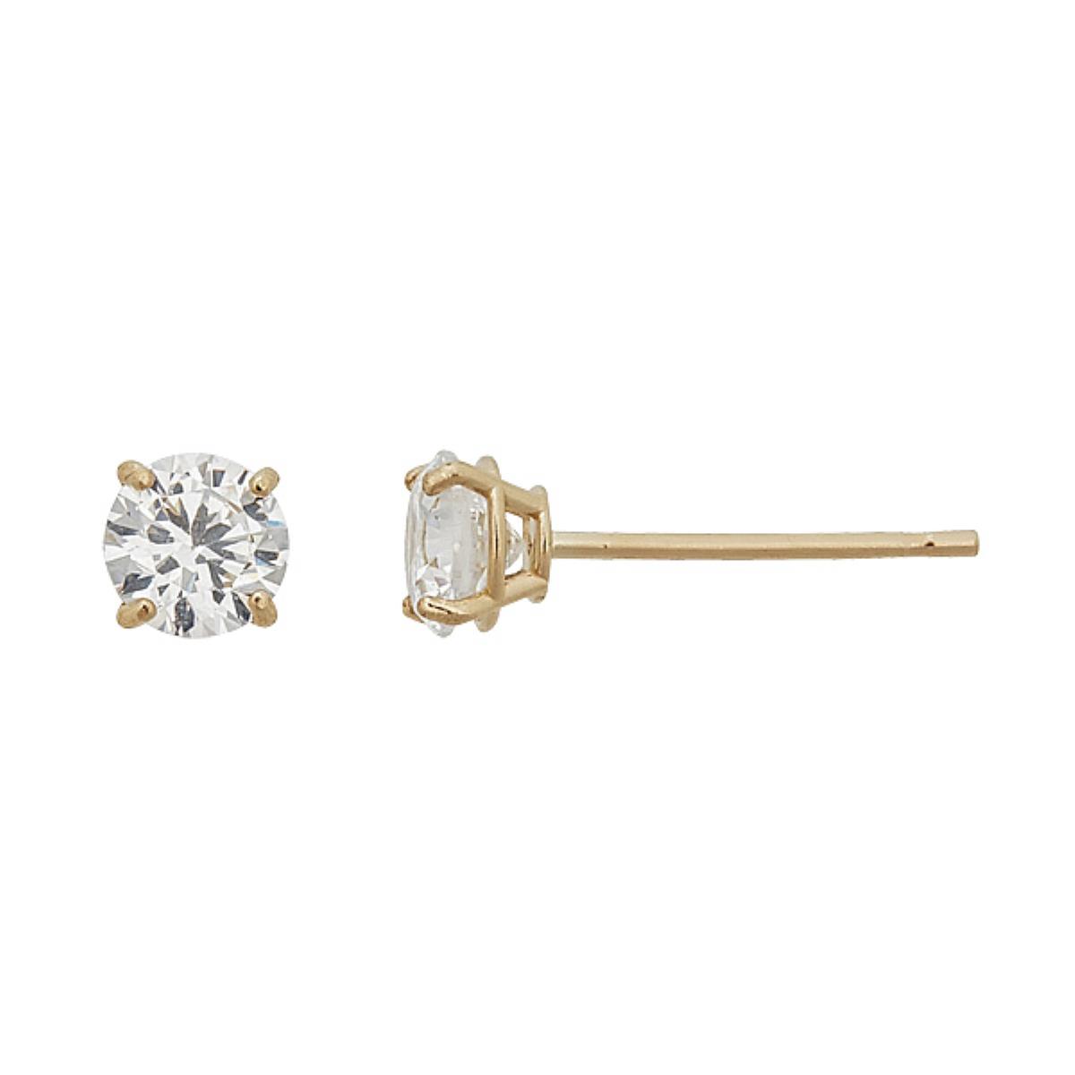 10K Yellow Gold Round Cut Solitaire 2.5mm Stud Earring