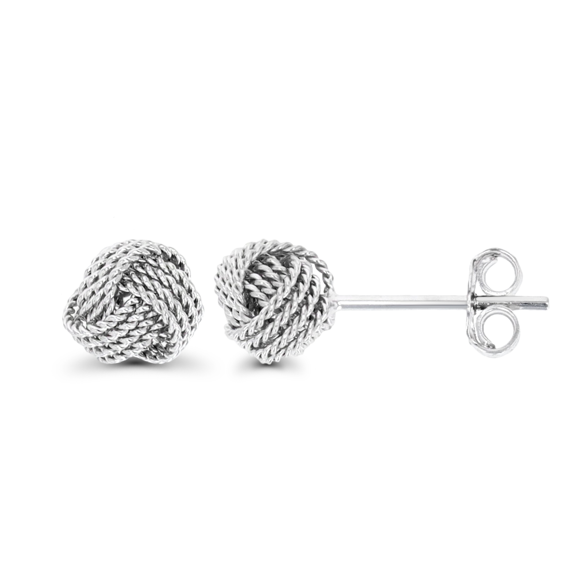 Sterling Silver 6MM Cable Twist Love Knot Stud