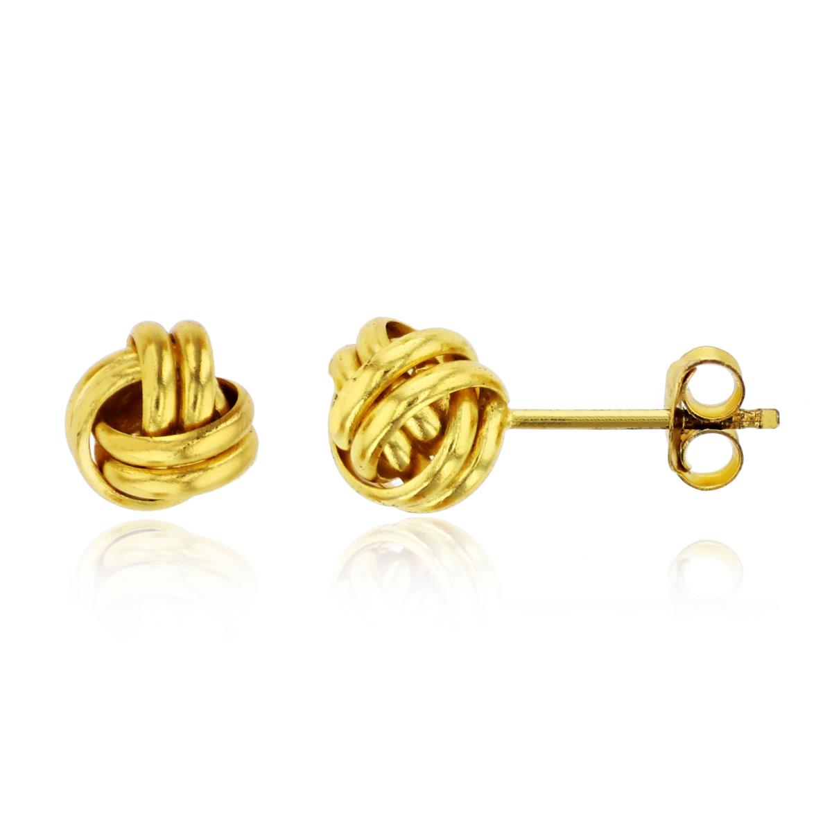 Sterling Silver Yellow 6MM Love Knot Stud