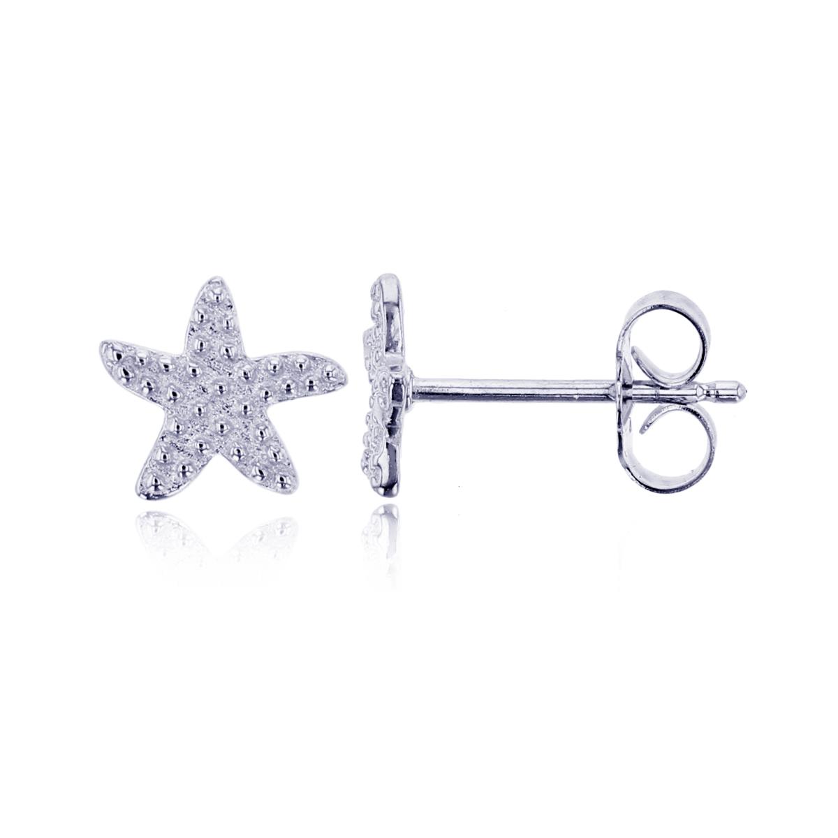 Sterling Silver 7mm Starfish Stud Earring