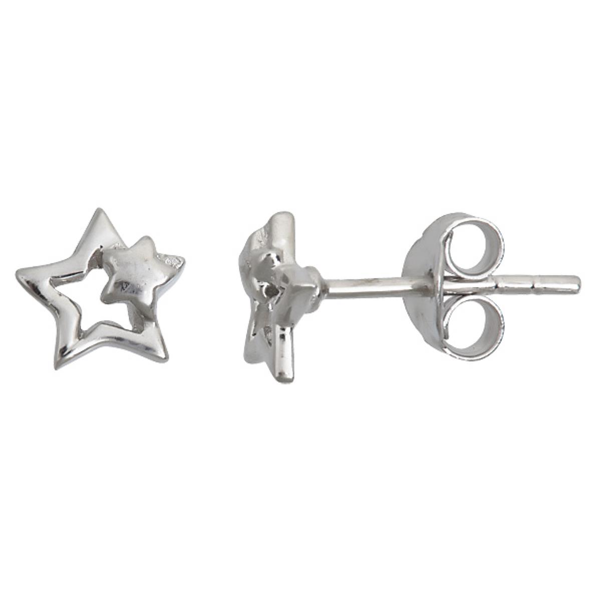 Sterling Silver Star 6.2mm Stud Earring
