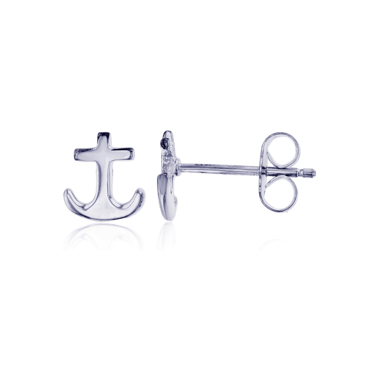 Sterling Silver  Anchor Stud