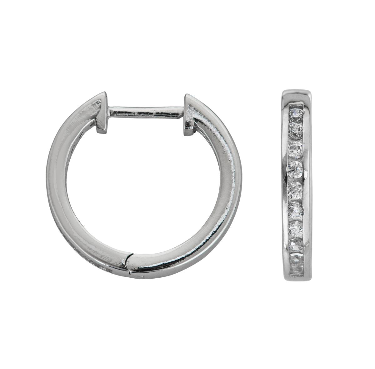 Sterling Silver Channel Huggie Earring