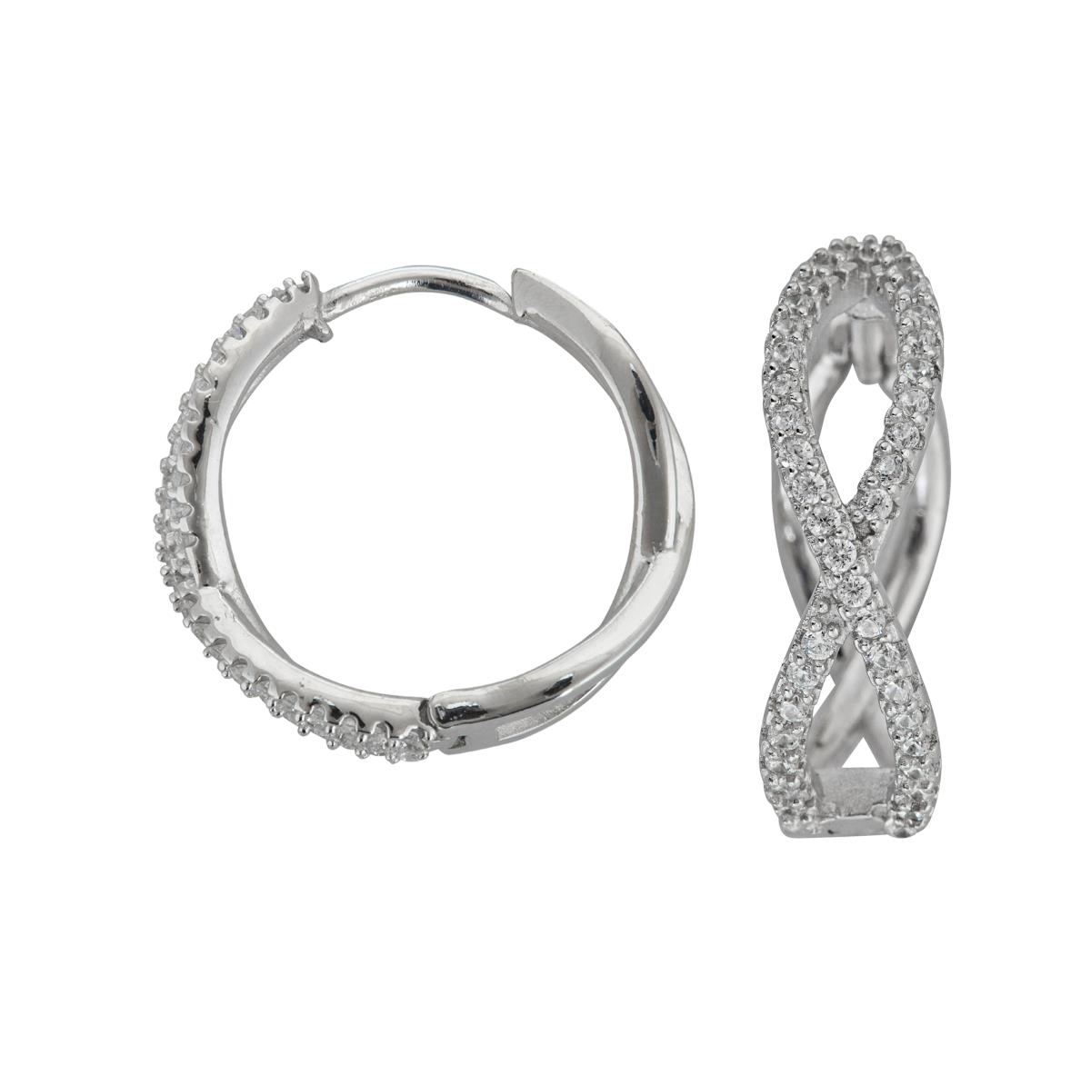 Sterling Silver Micropave Infinity Hoops