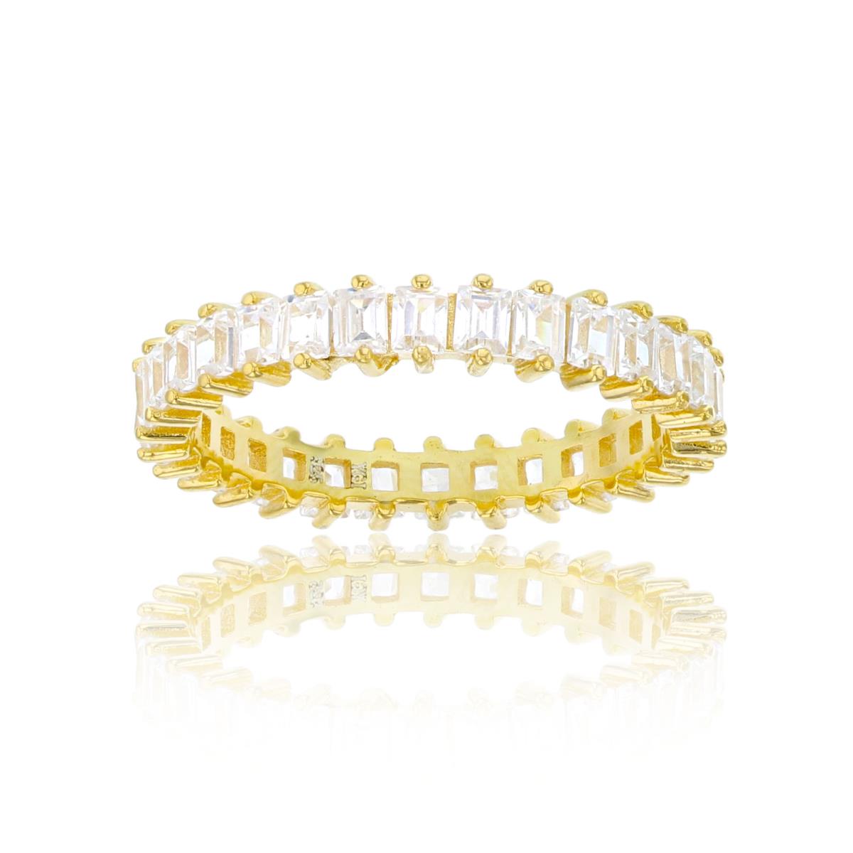 Sterling Silver Yellow 3.5mm Baguette Eternity Band