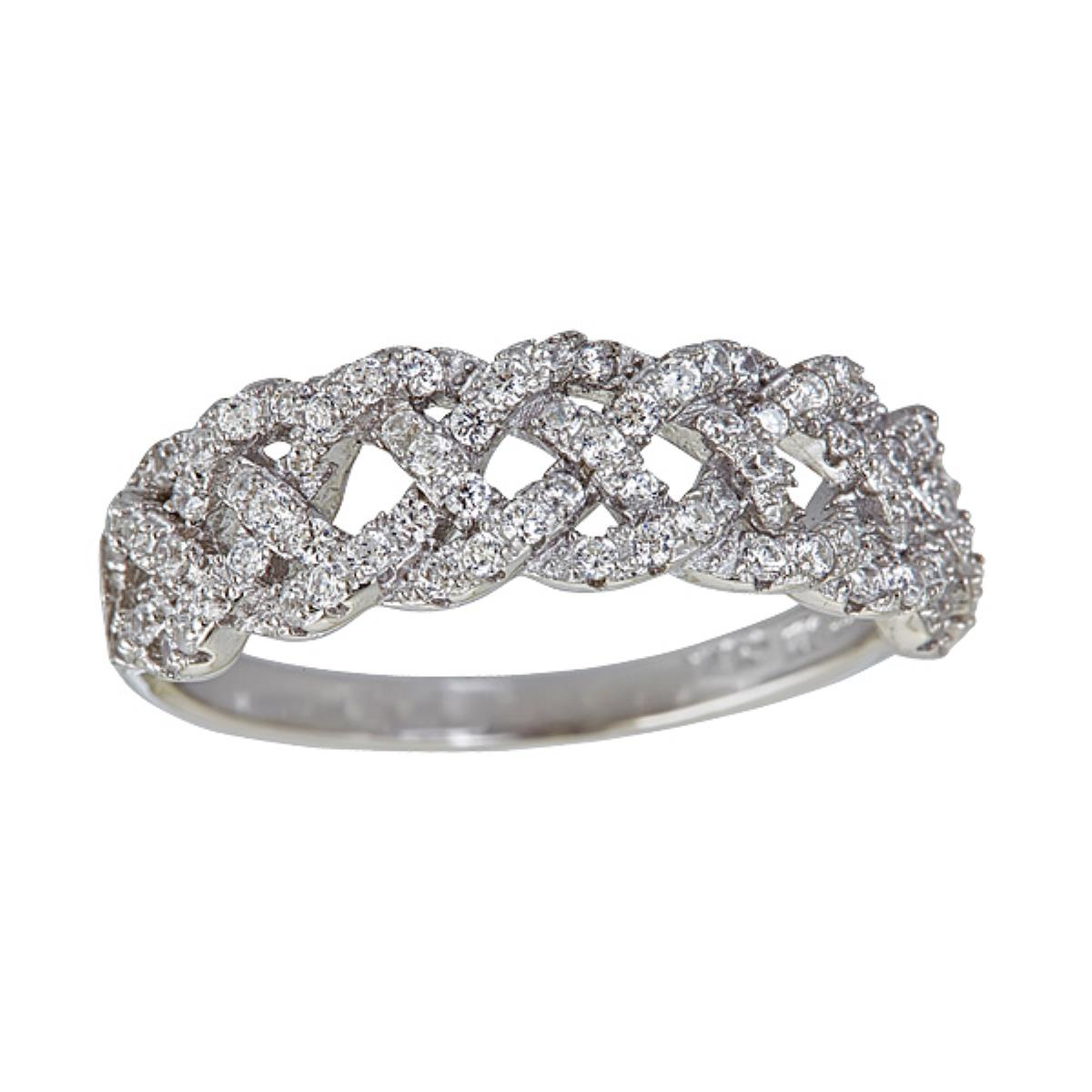 Sterling Silver Rhodium Weave Ring