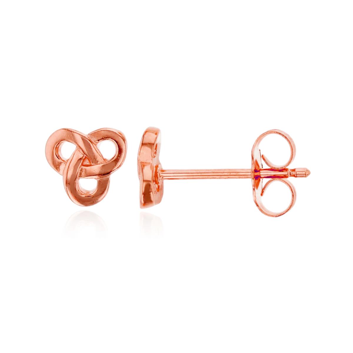 Sterling Silver Rose Celtic Knot Stud Earrings