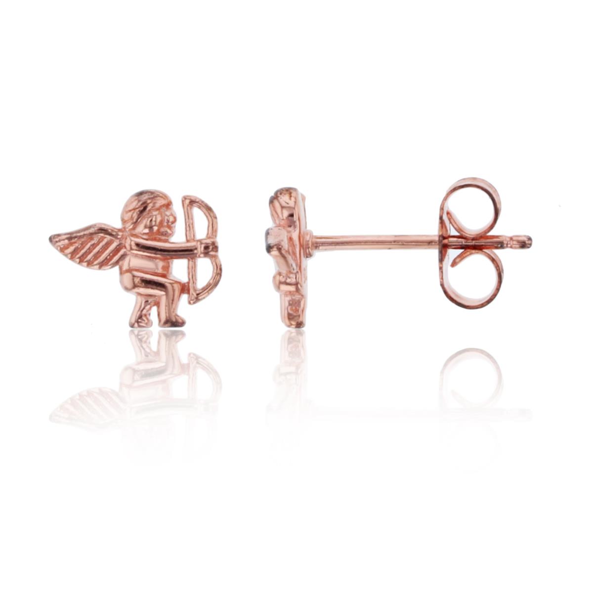 Sterling Silver Rose Cupid Studs
