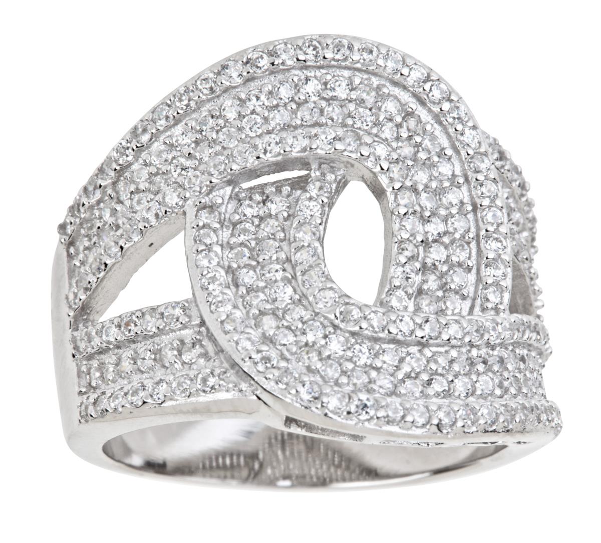Sterling Silver Pave Knot Ring