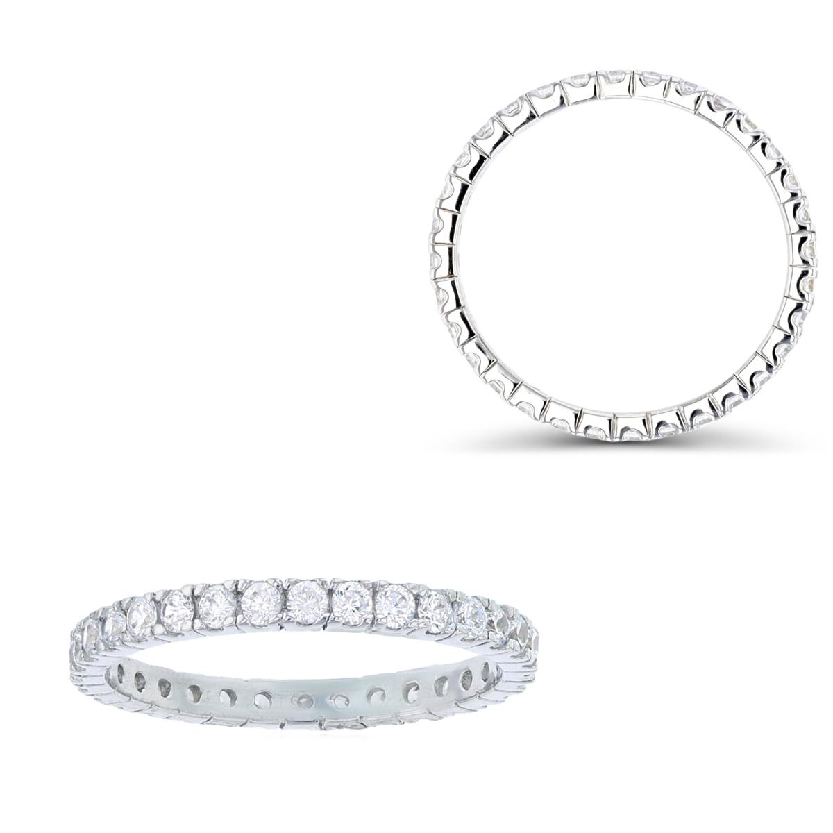 Sterling Silver Round Cut Eternit Band