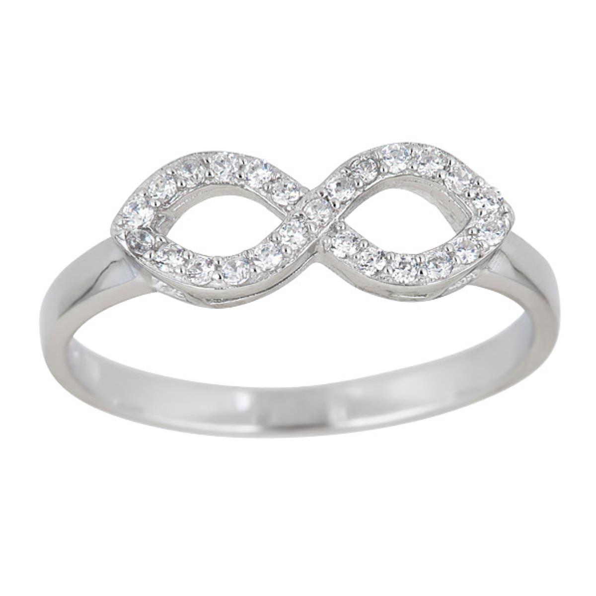 Sterling Silver Pave Infinity Ring