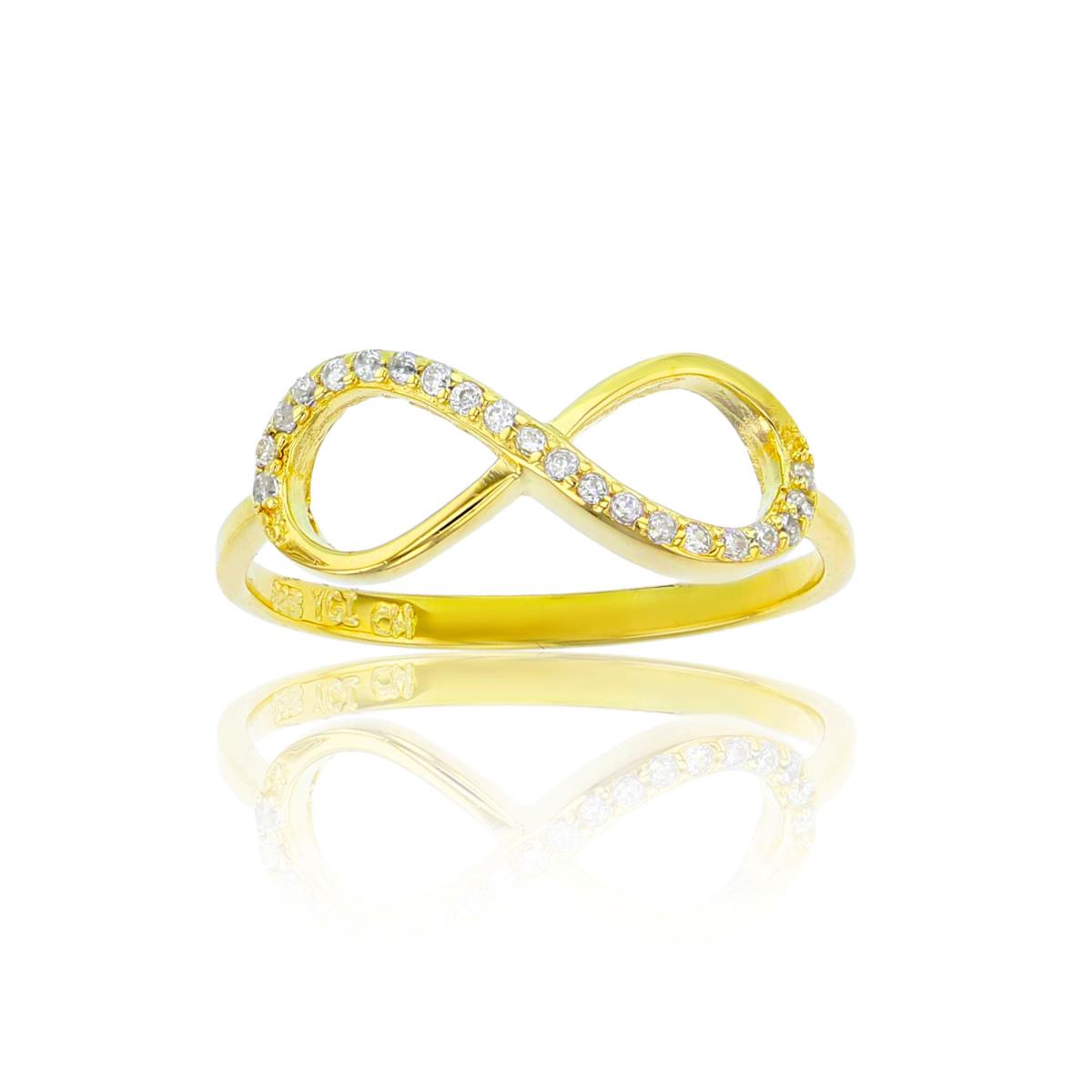 Sterling Silver Yellow Pave Infinity Ring