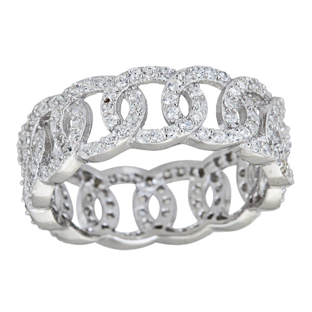 Sterling Silver Olympic Pave Ring