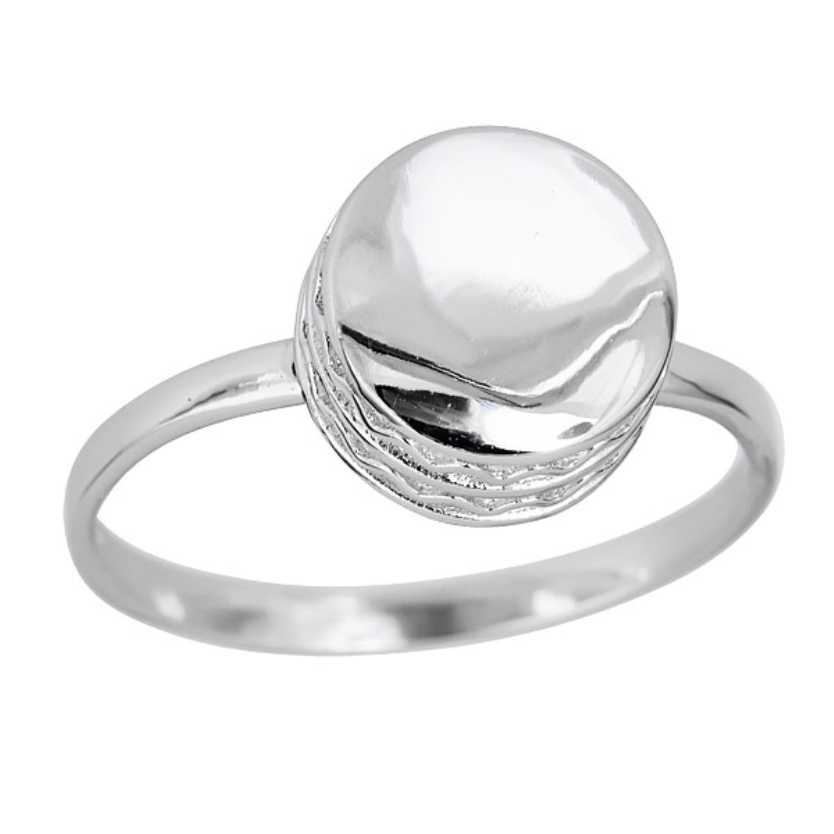 Sterling Silver Round Platfrom Engravable Ring