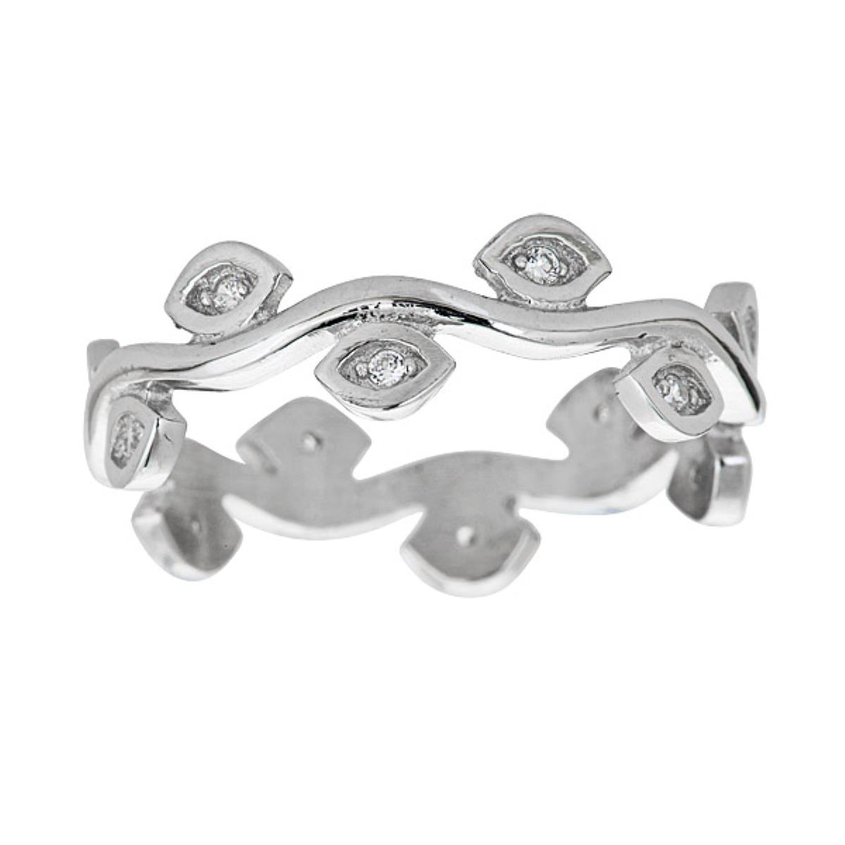 Sterling Silver Evil Eye Vine Eternity Ring