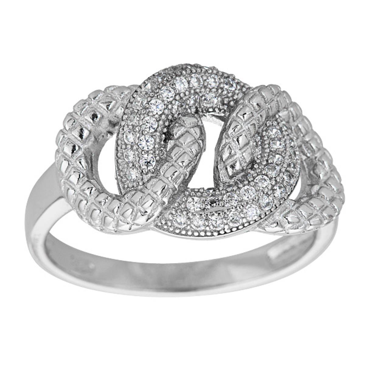 Sterling Silver Interlocking Circles Fashion Ring
