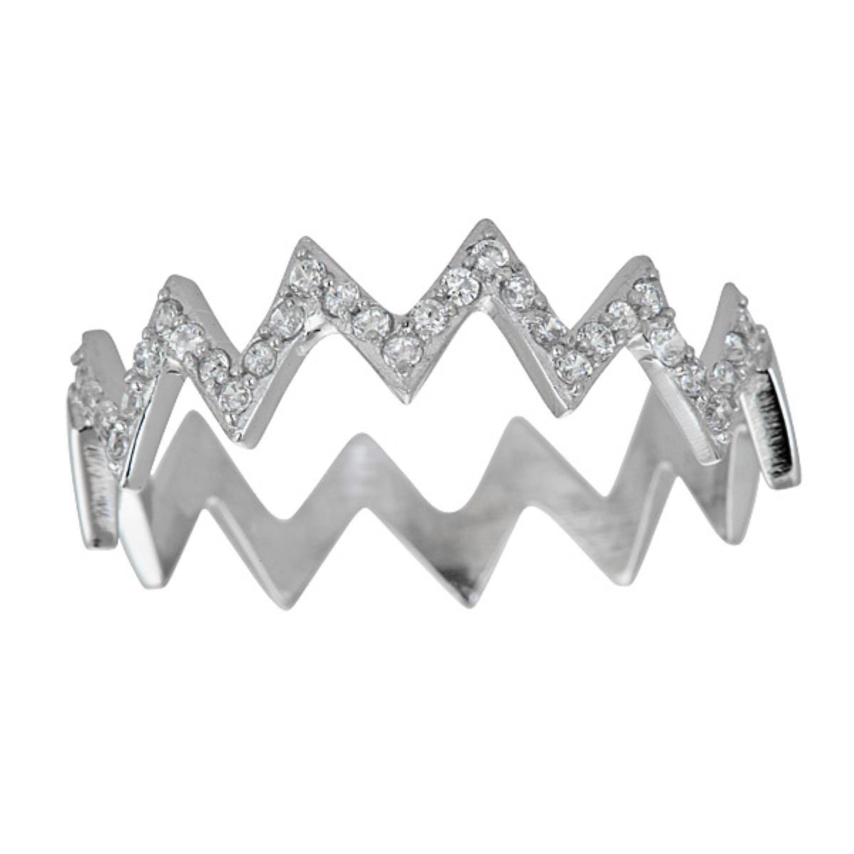Sterling Silver Zigzag Eternity Ring