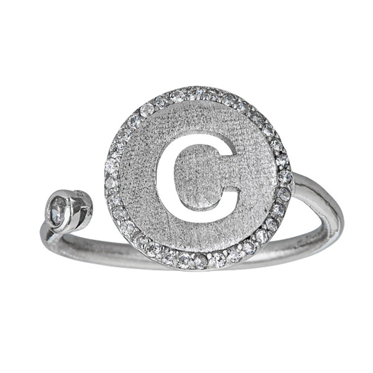 Sterling Silver Initial C Ring