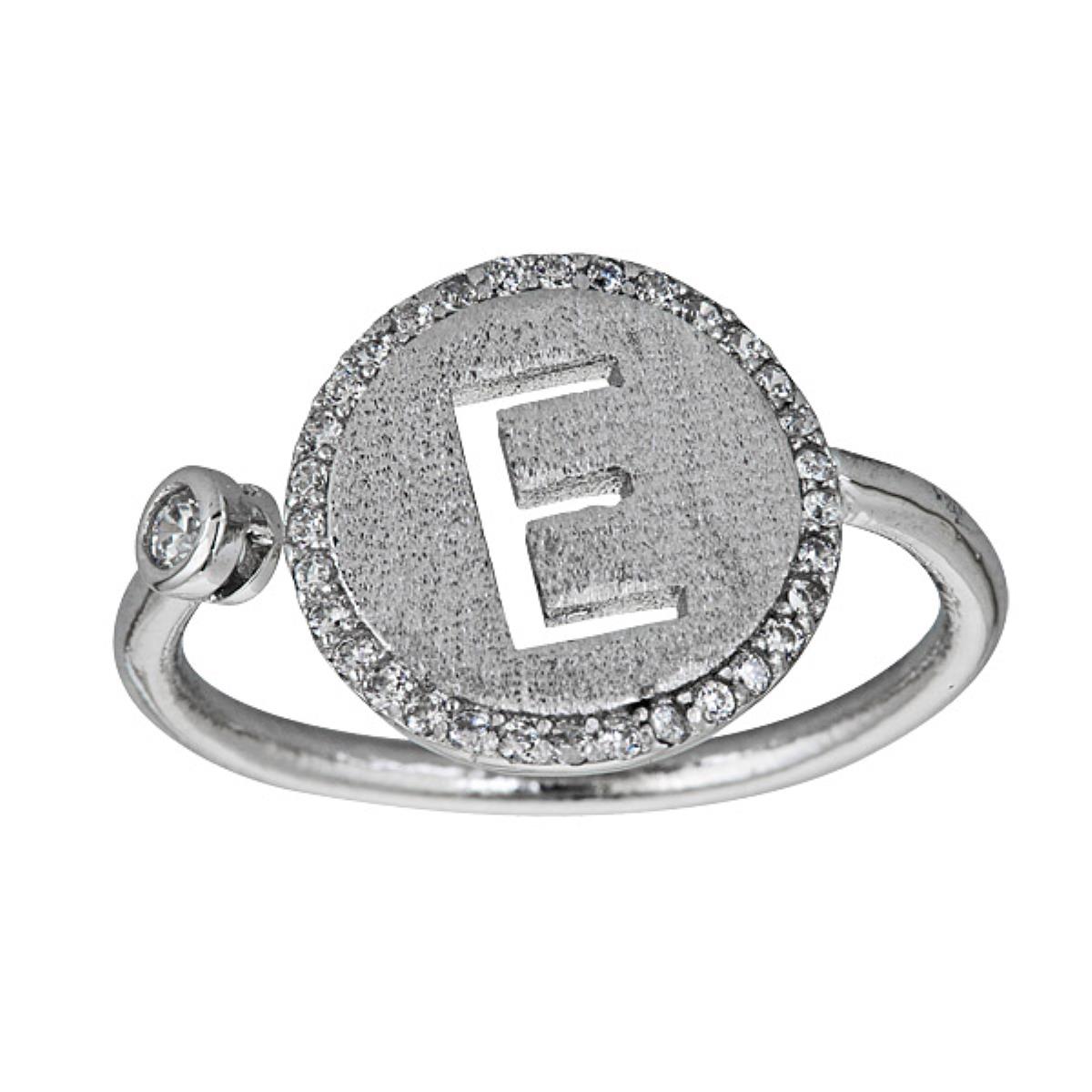 Sterling Silver Initial E Ring