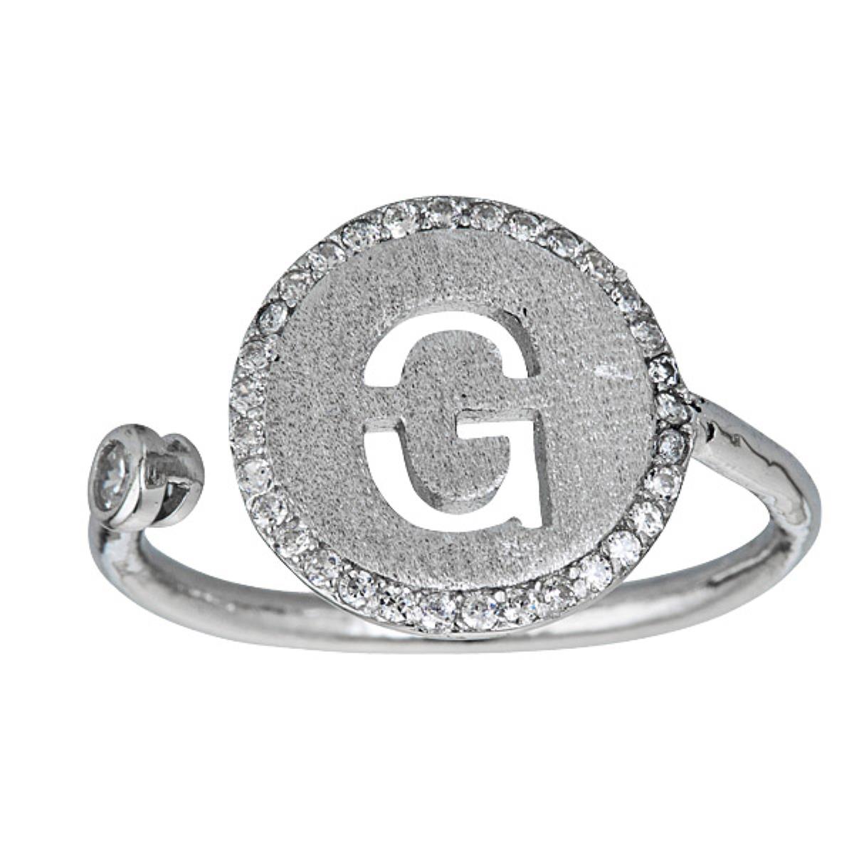Sterling Silver Initial G Ring