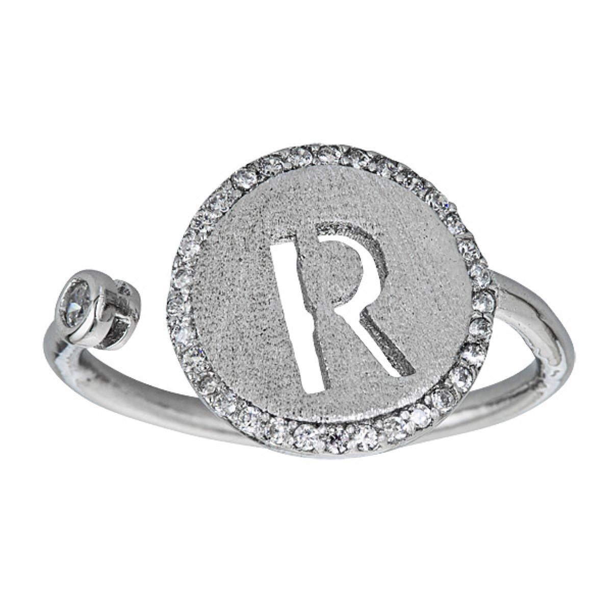 Sterling Silver Initial R Ring