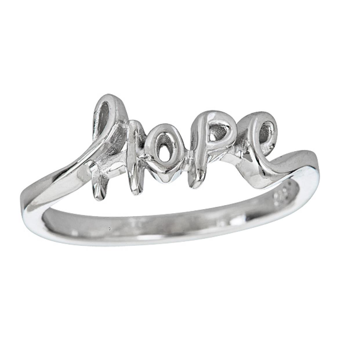 Sterling Silver Script Hope Ring