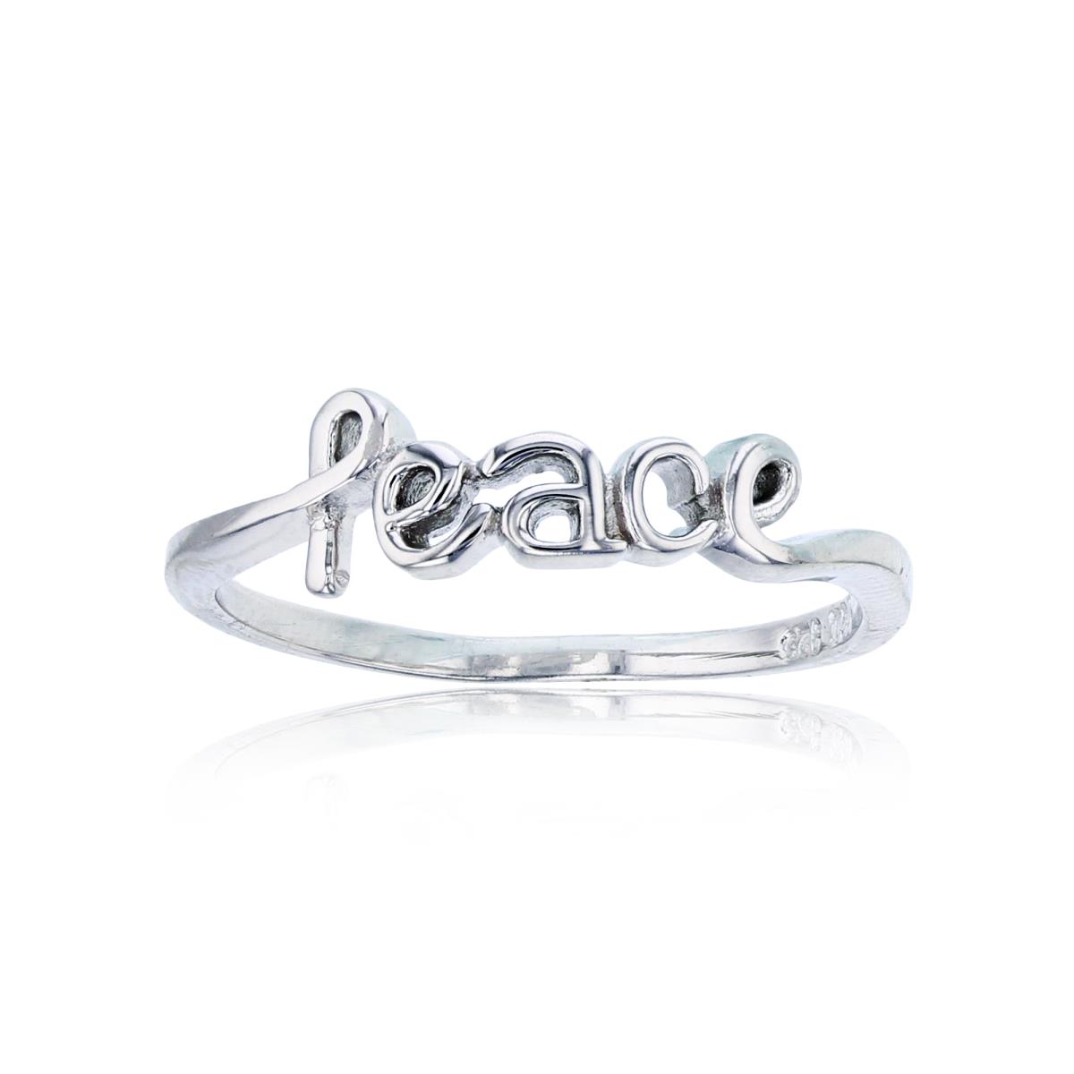 Sterling Silver Script Peace Ring