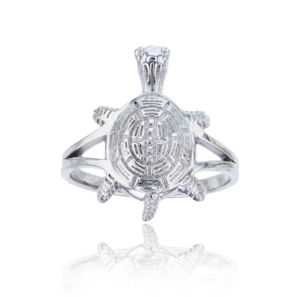 Sterling Silver 3D Turtle Ring