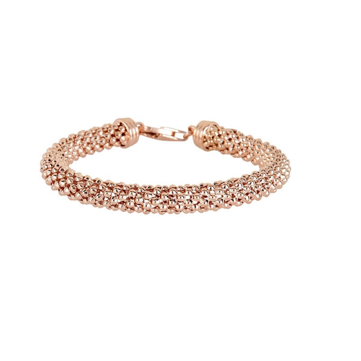 Sterling Silver Rose 8mm Popcorn Bracelet