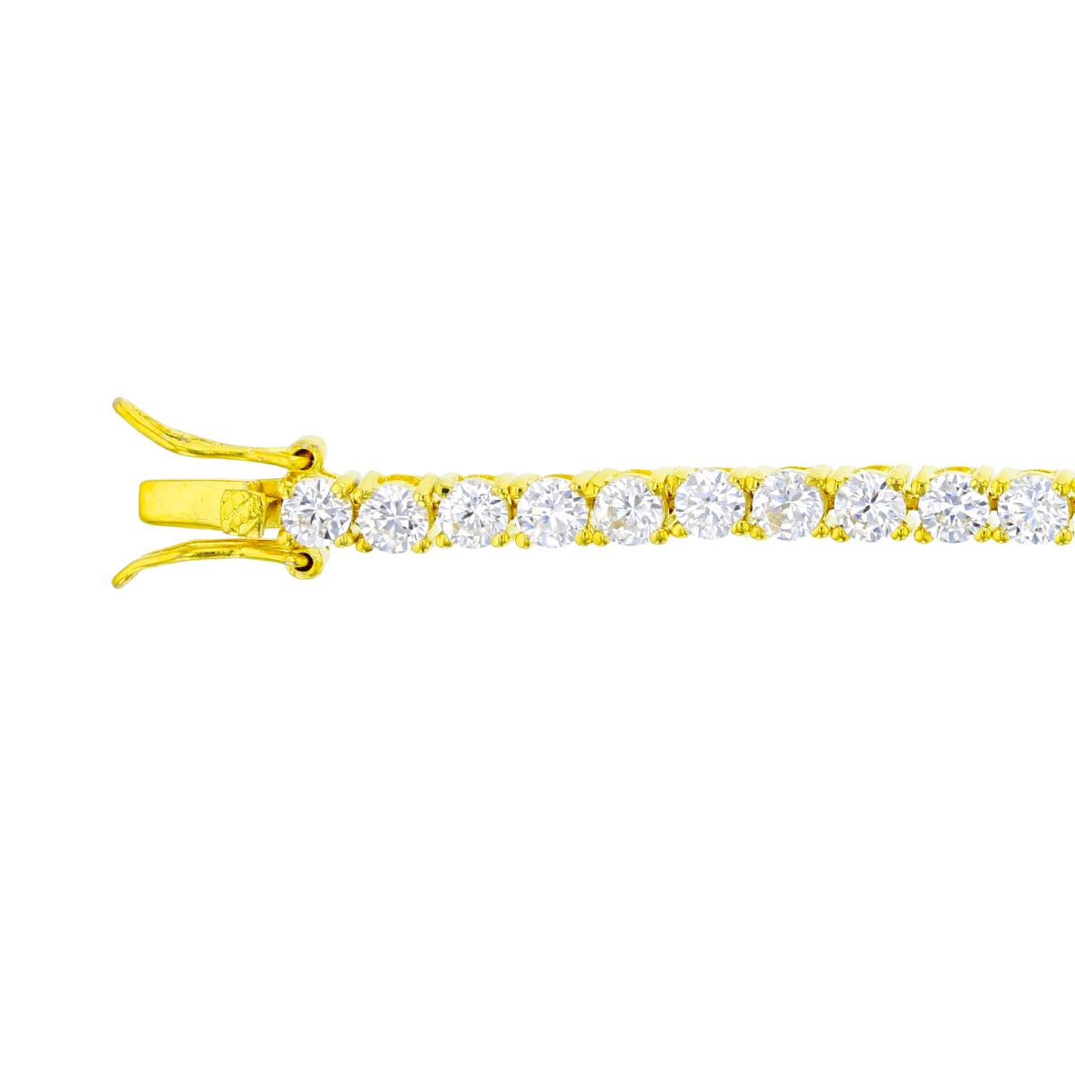 Sterling Silver Yellow 3.5mm Round Prong Set Tennis Bracelet