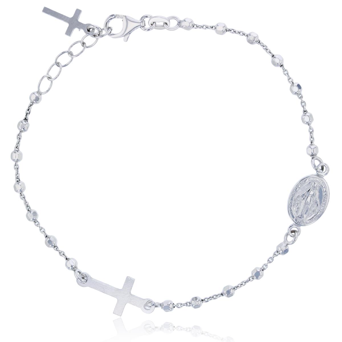Sterling Silver DC Virgin Mary Rosary Bracelet
