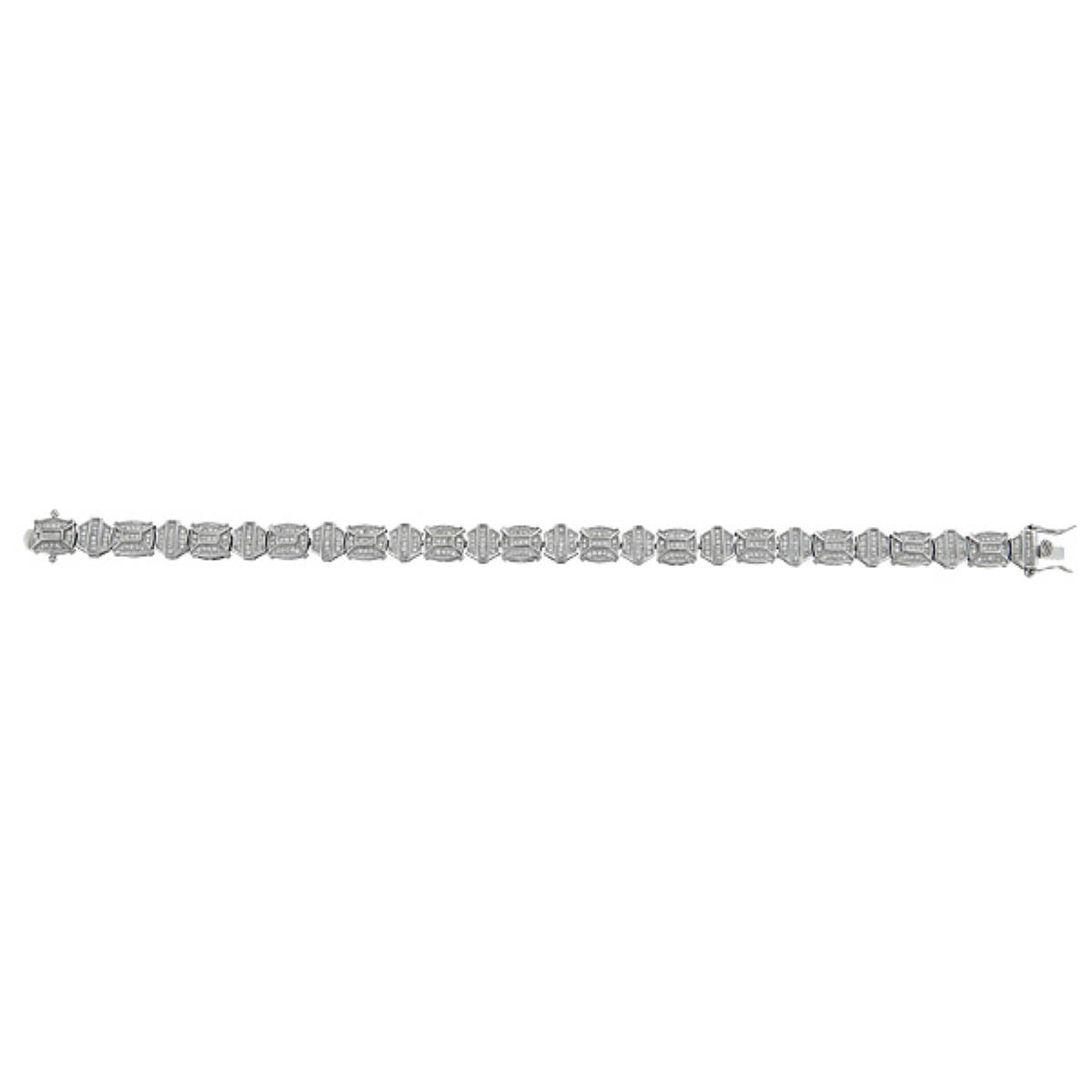 Sterling Silver Pave Men's Bracelet