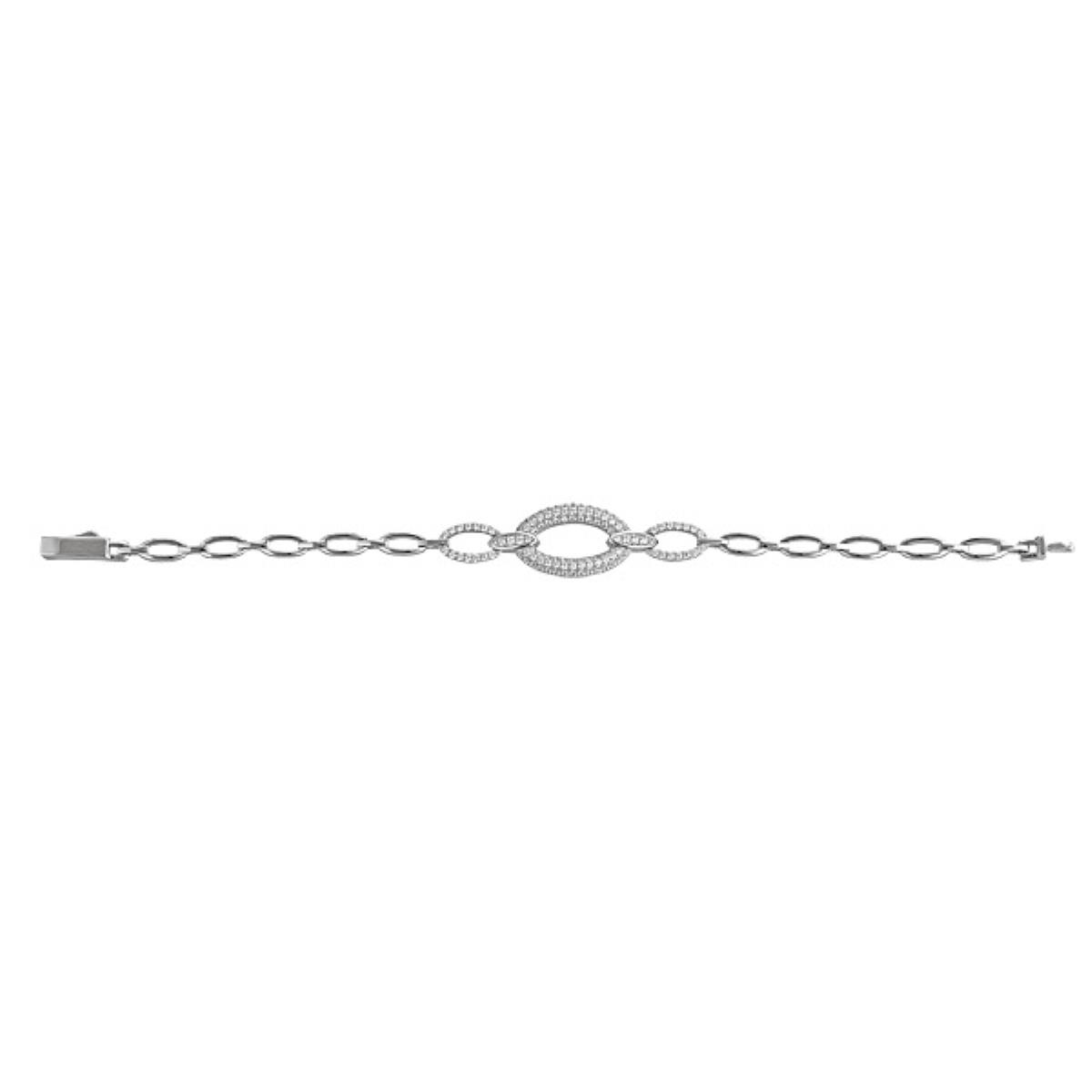 Sterling Silver Oval Graduated Link Bracelet