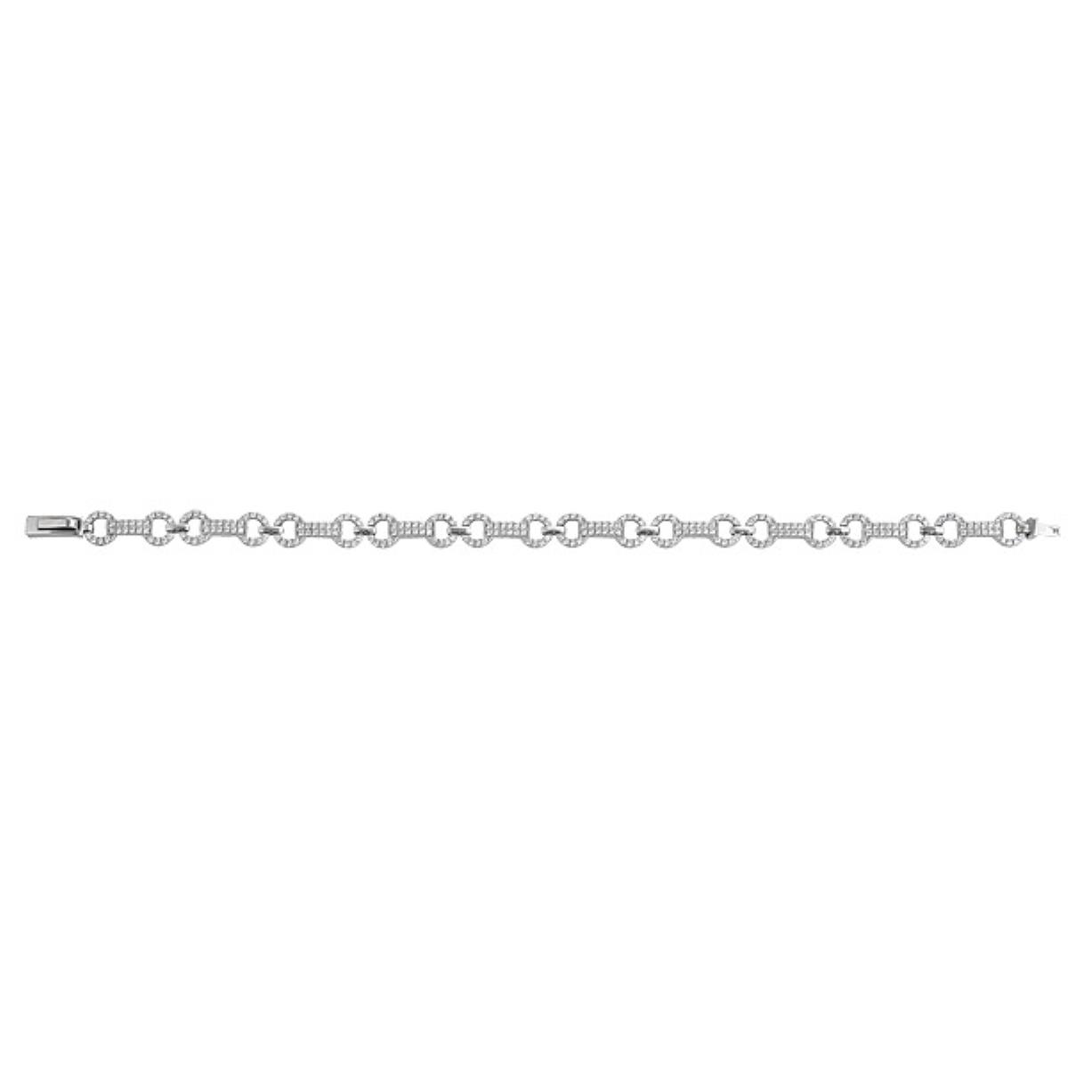 Sterling Silver Pave Infinity Link Bracelet