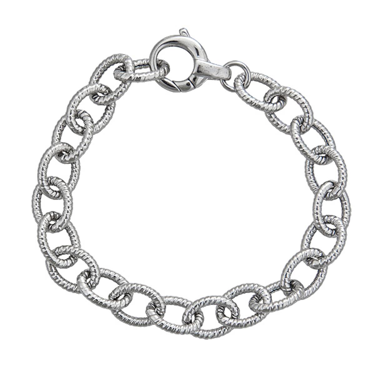 Sterling Silver Textured Rollo Bracelet