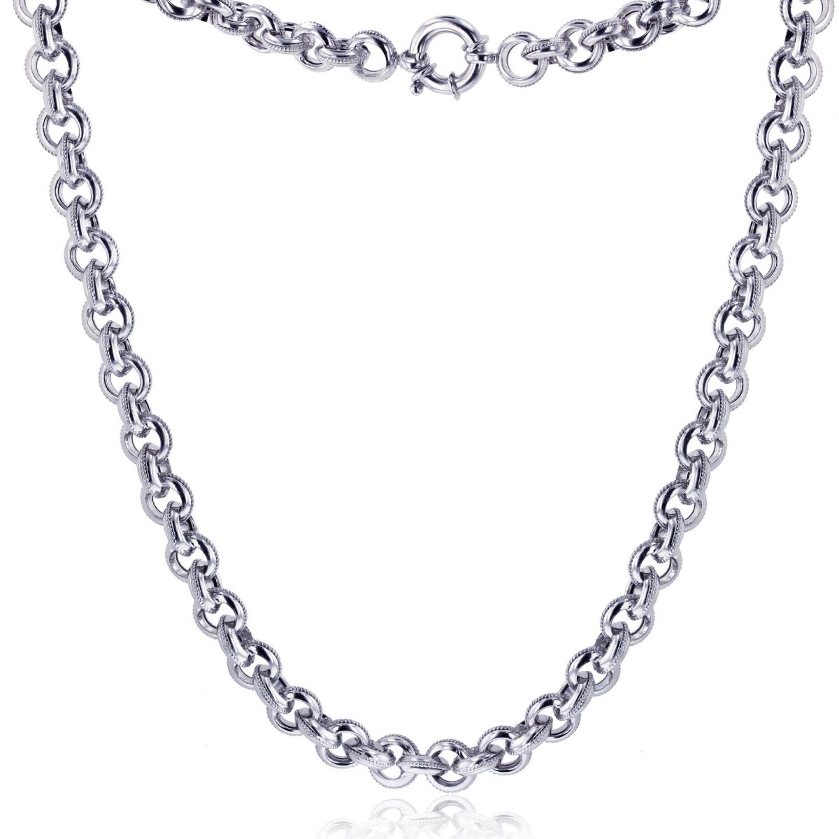 Sterling Silver Roped Rollo Twist Necklace