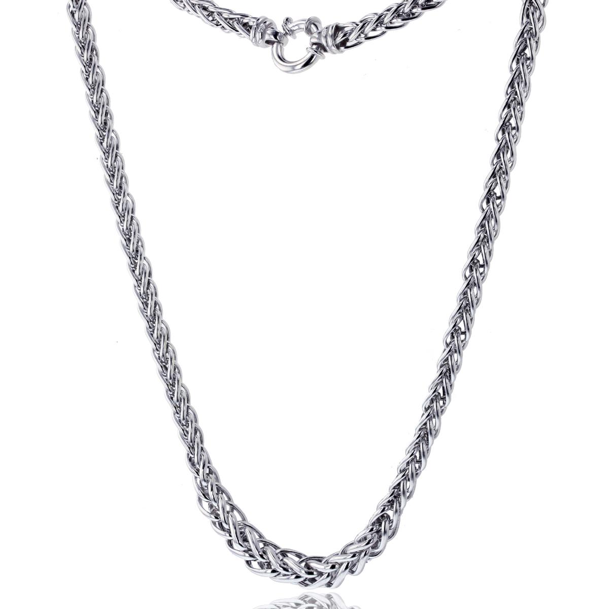 Sterling Silver Graduated Spiga Necklace