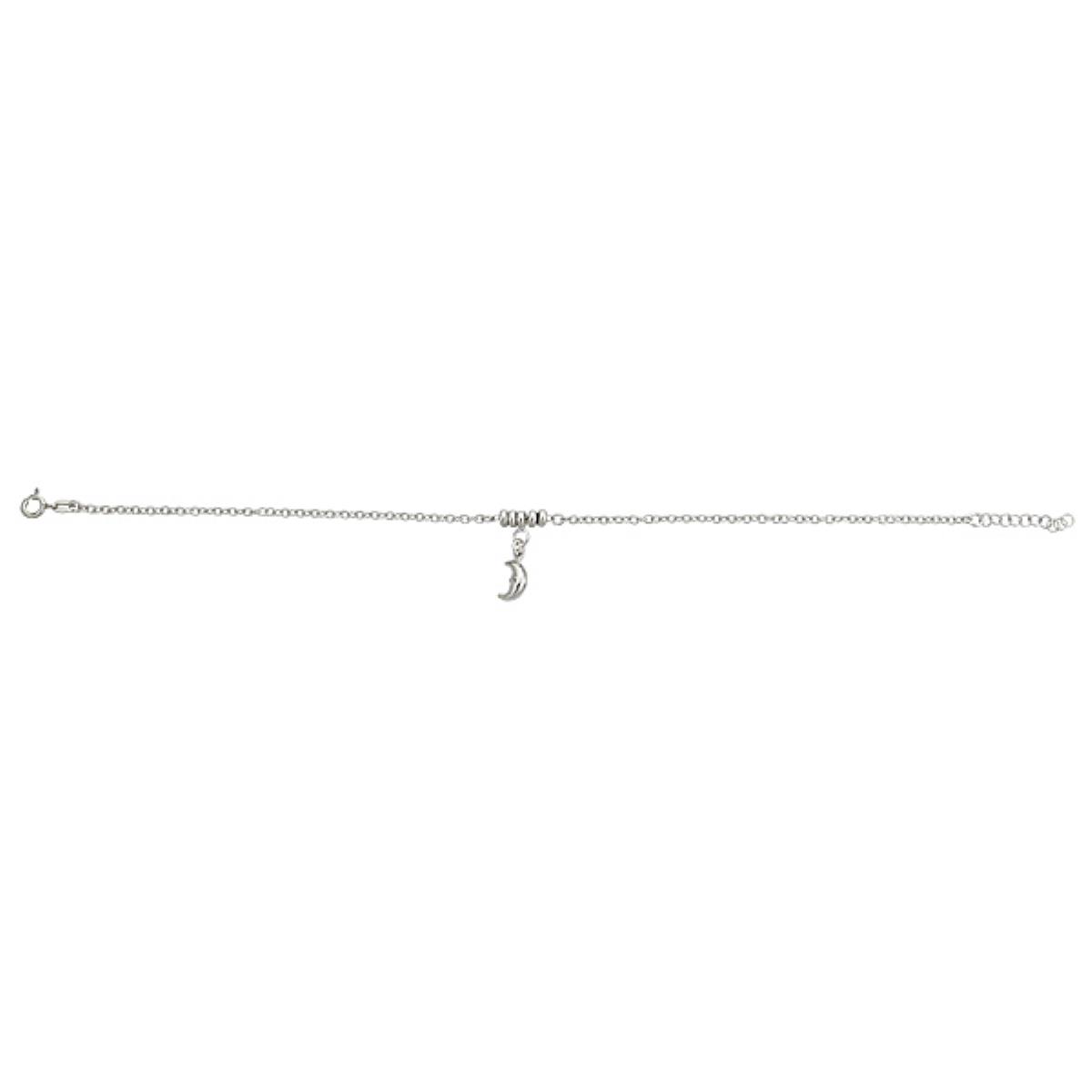 Sterling Silver Dangling Moon Anklet