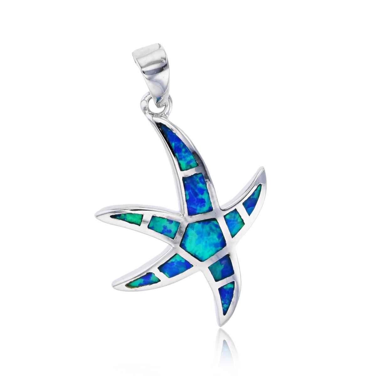 Sterling Silver Created Opal Starfish