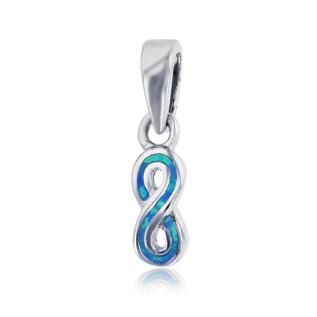 Sterling Silver Created Opal Infinity Pendant