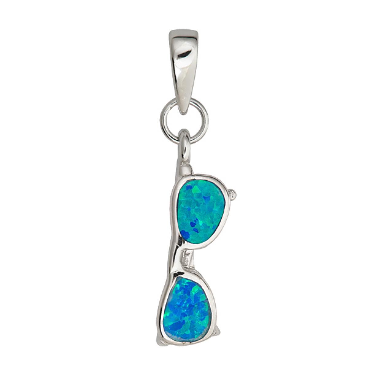 Sterling Silver Created Opal Sunglasses Pendant