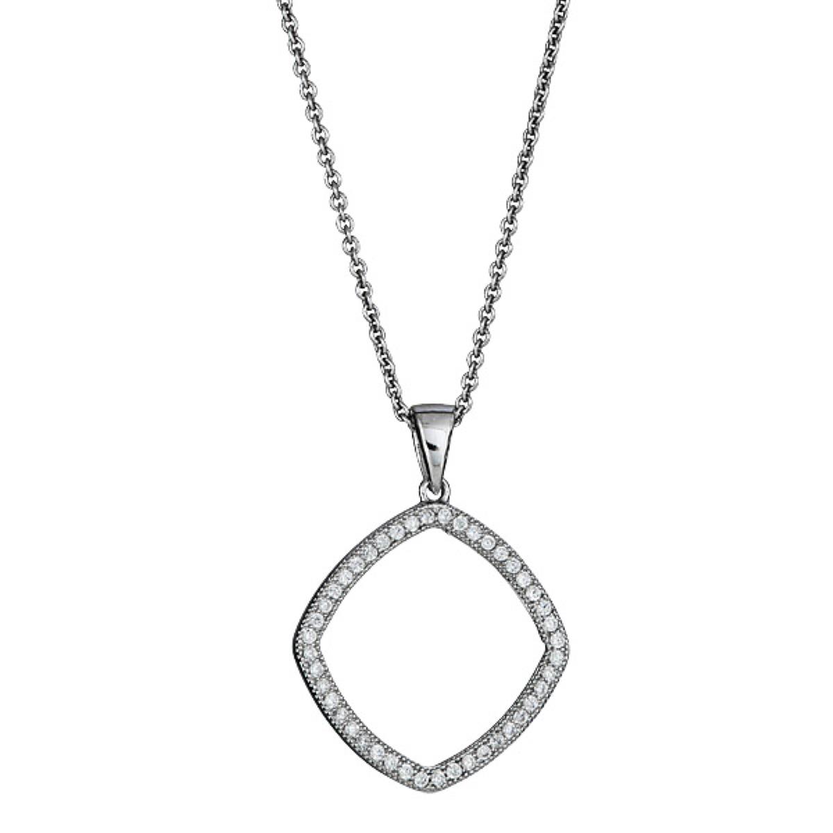Sterling Silver Rounded Square Fashion Pendant