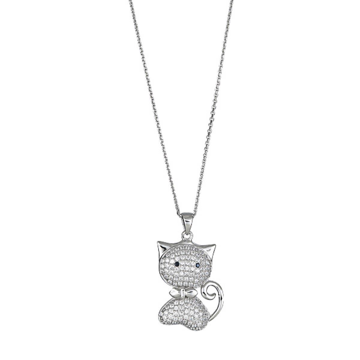 Sterling Silver Cat Pendant