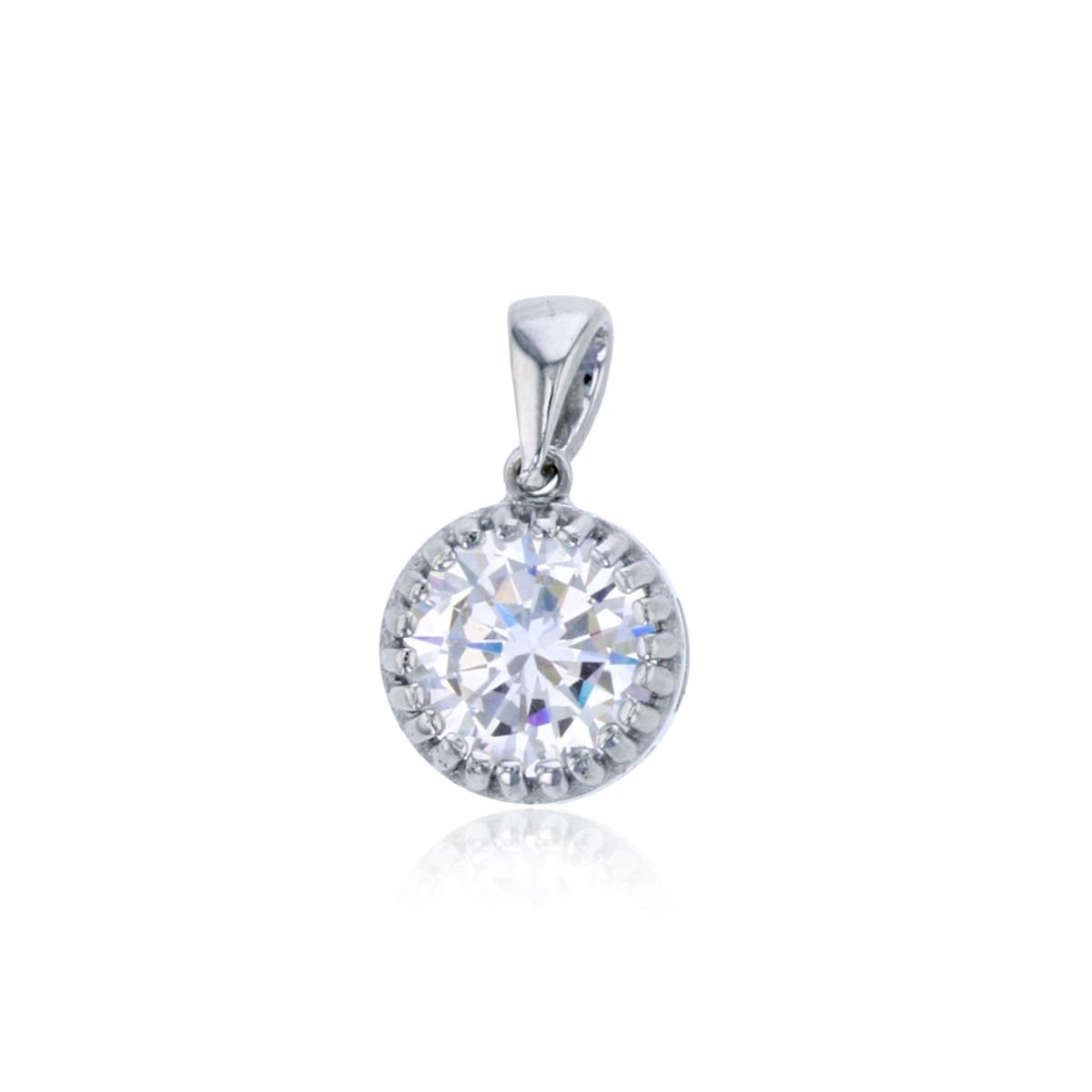 Sterling Silver mm Round Bezel Solitaire Pendant
