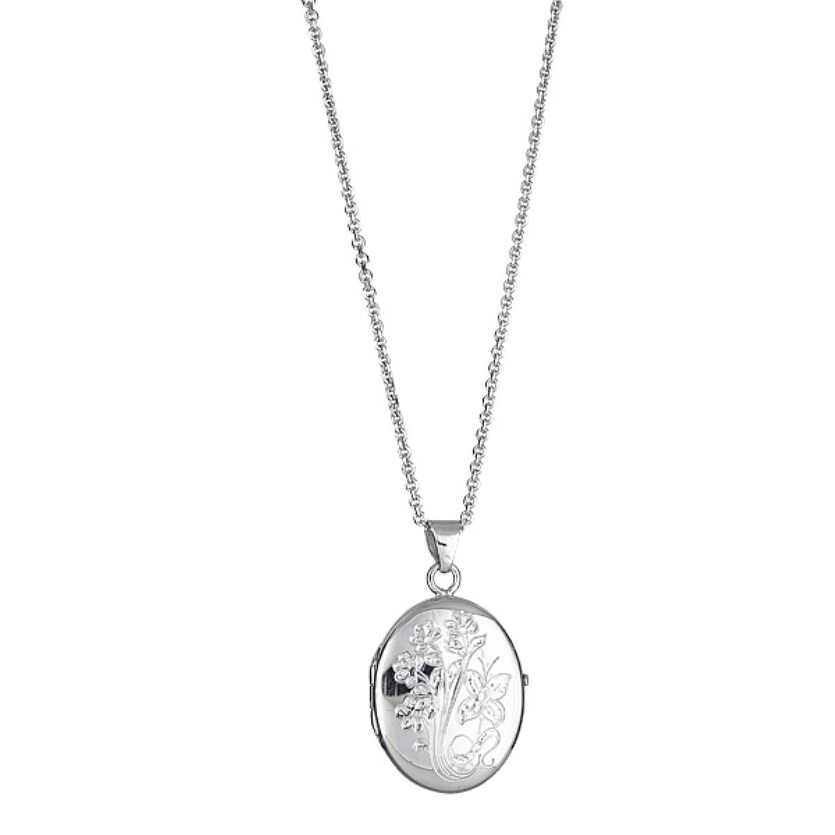 Sterling Silver mm Oval Floral Locket