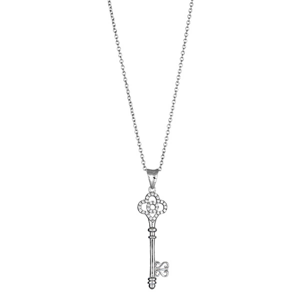 Sterling Silver Clover Key Pendant