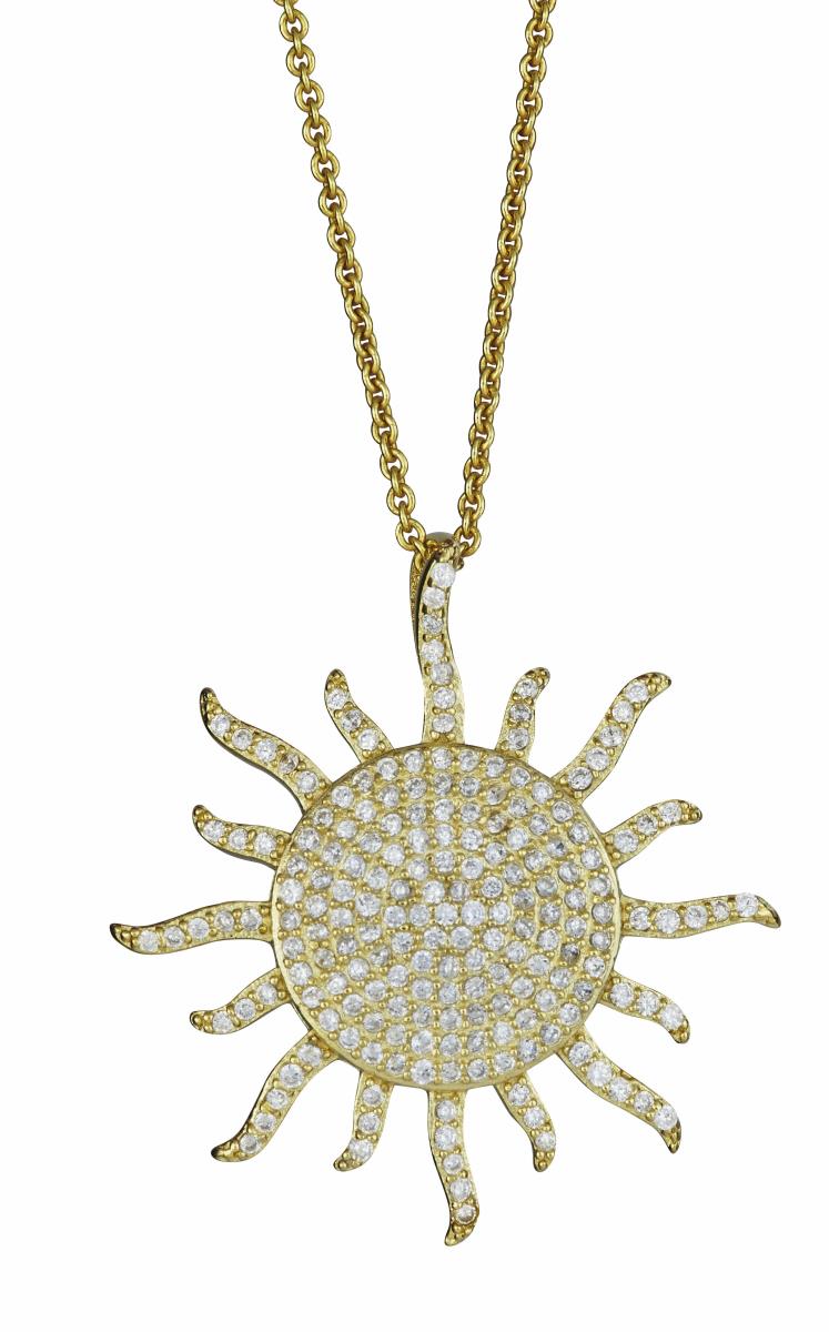 Sterling Silver Yellow Sun Pendant