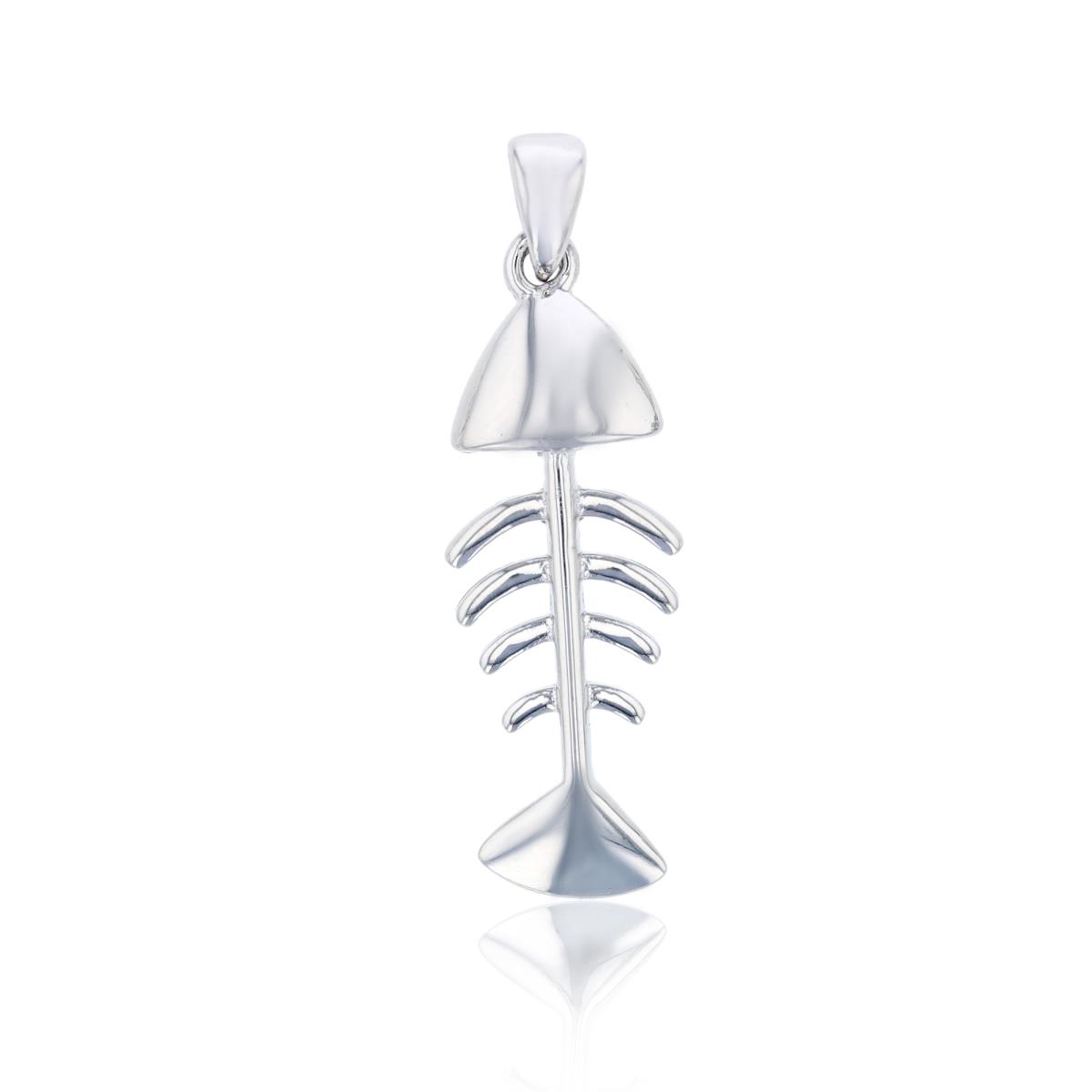 Sterling Silver Fish Bone Pendant
