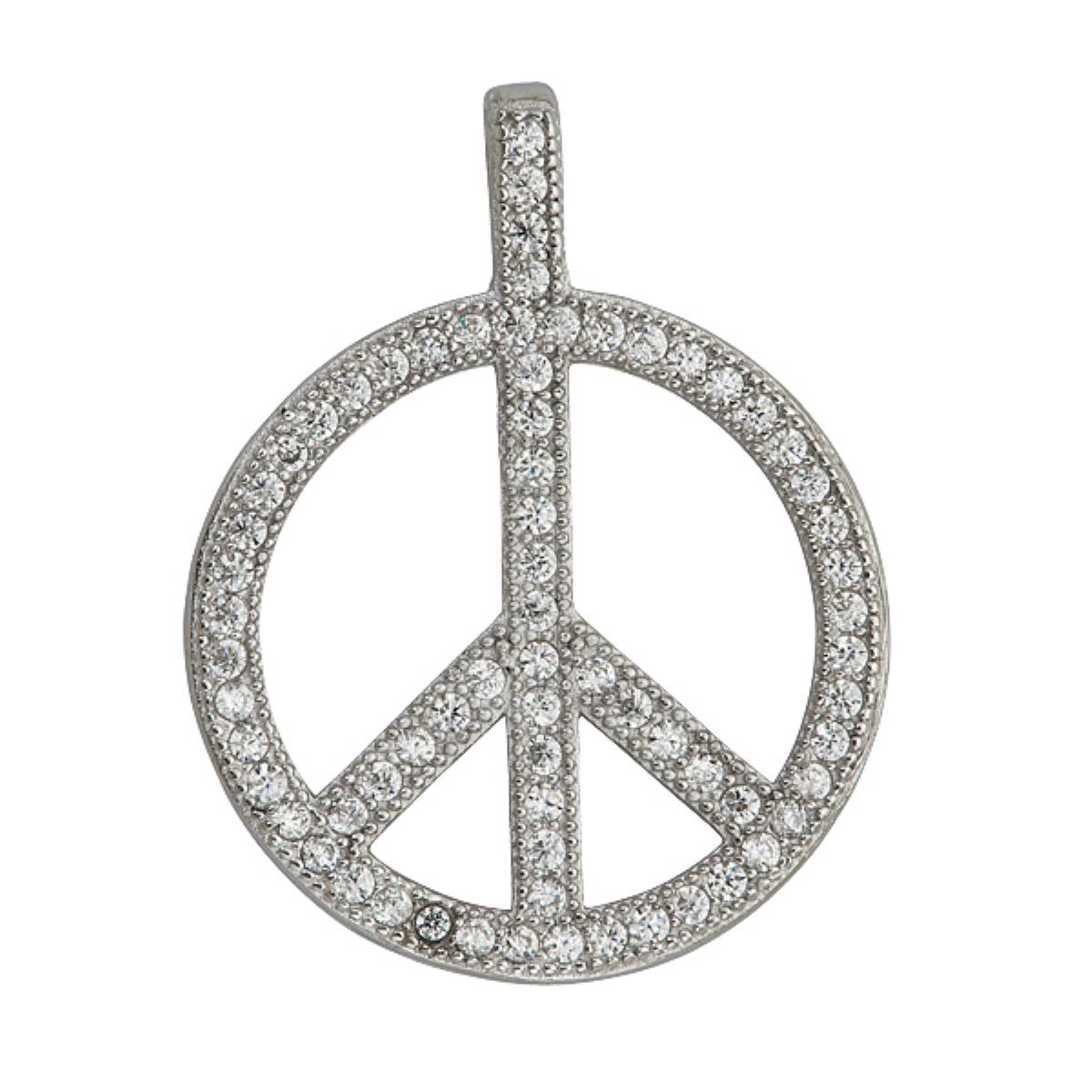 Sterling Silver Peace Sign Stud