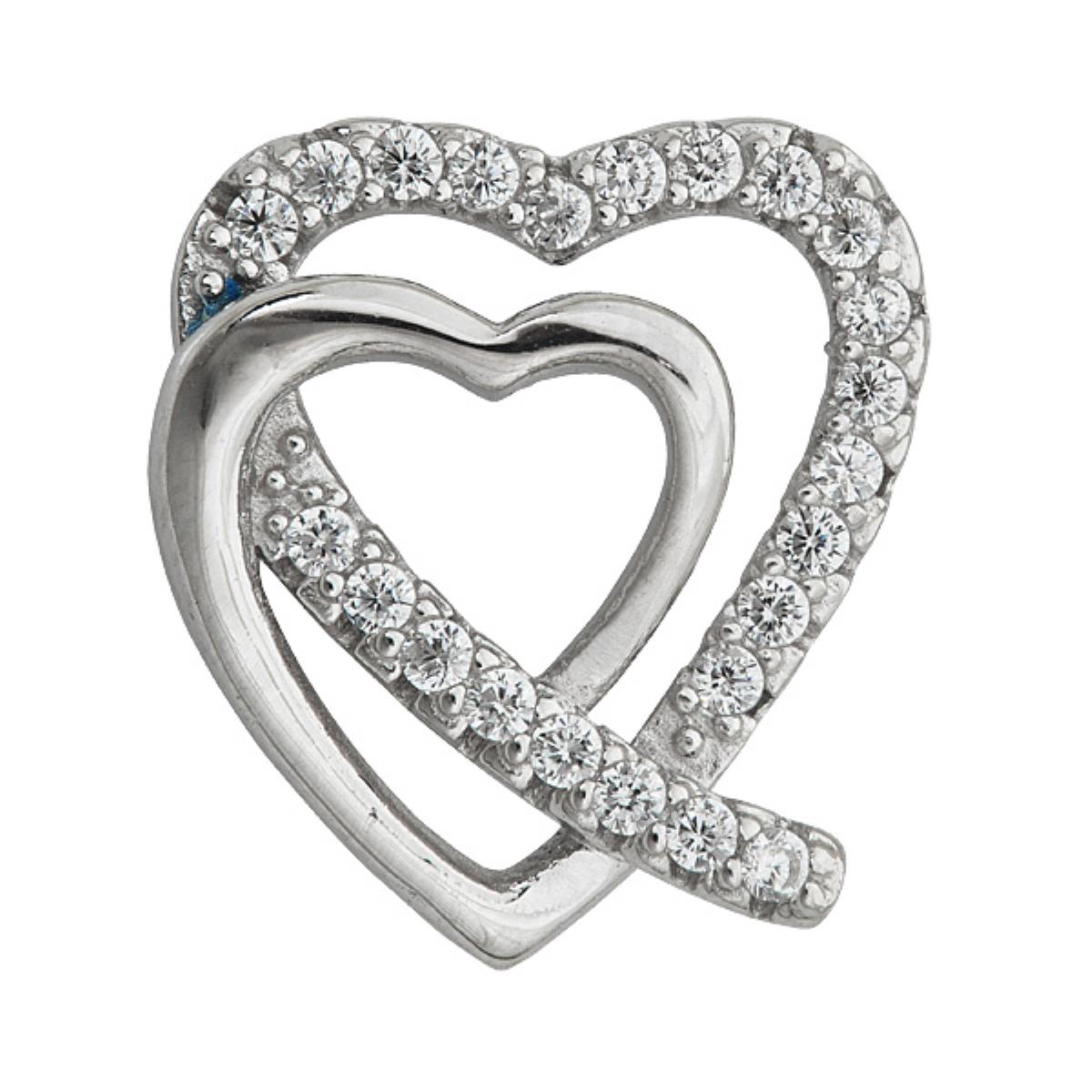 Sterling Silver Double Heart Pendant